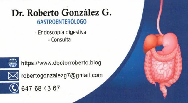 Tarjeta médica frontal del Dr. Roberto González